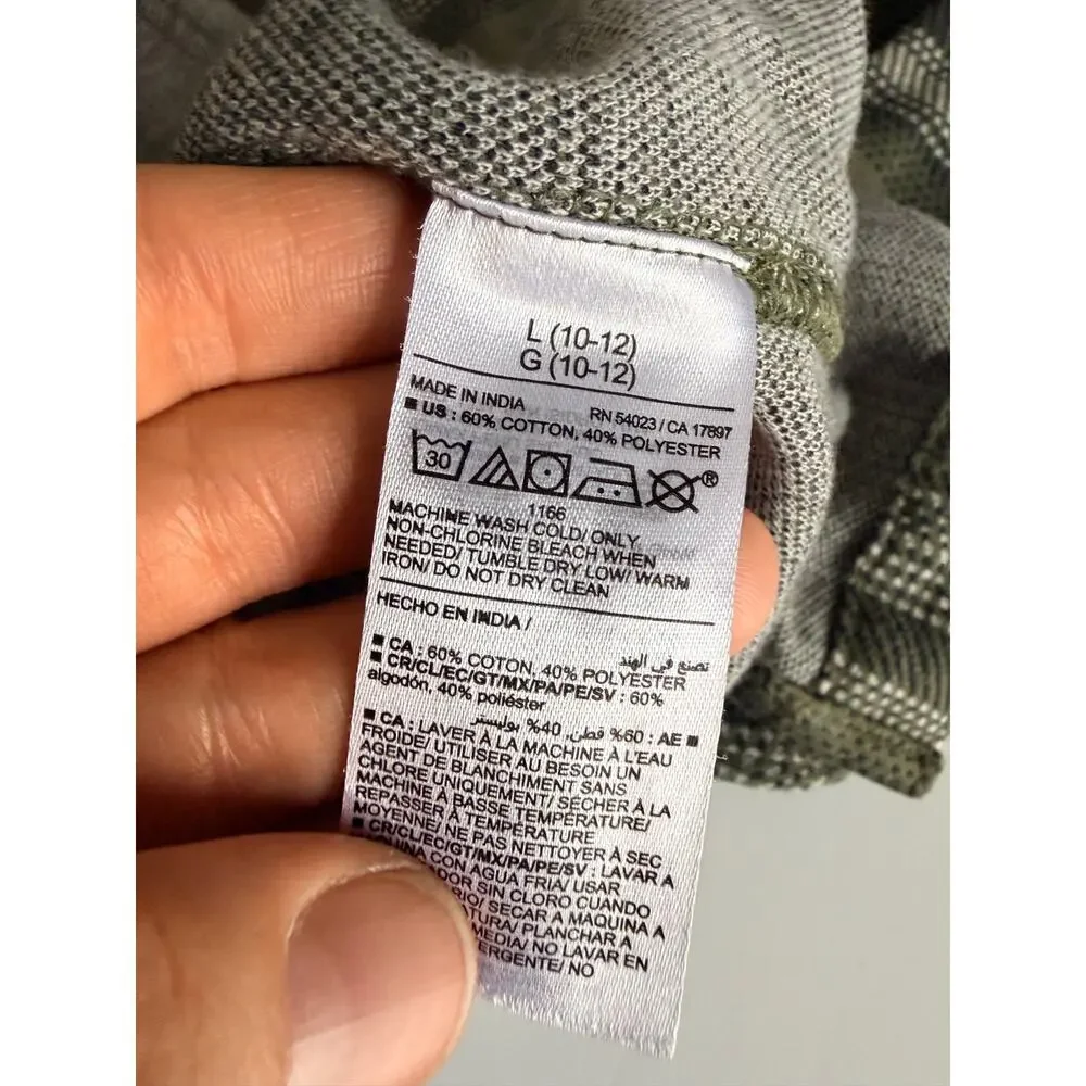 Old Navy Boys' Green Striped Jacquard Knit Shirt Top